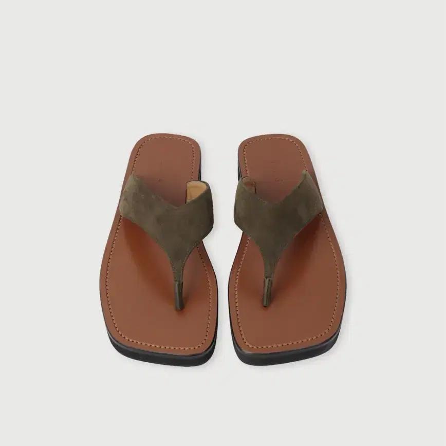 에토스 ethos Khaki suede flip-flop 240