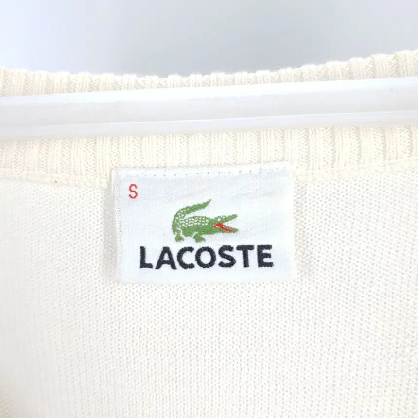 Lacoste 라코스테 브이넥 반팔 니트 원피스 S/빈티지홍