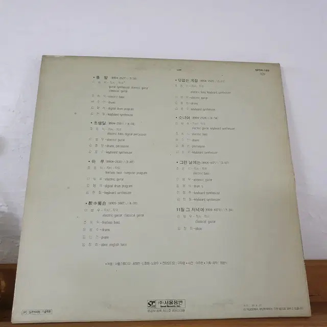 어떤날2집 LP  1989초반  조동익.이병우.김현철