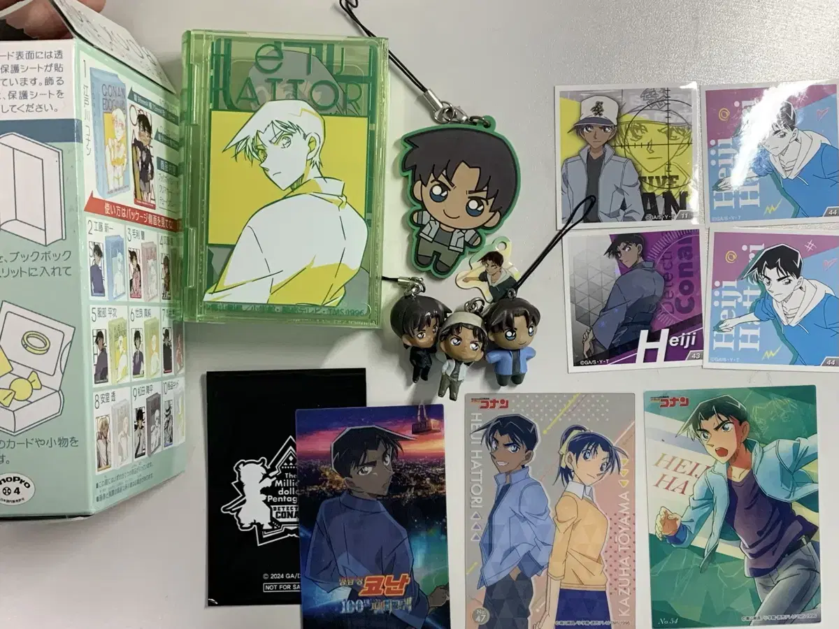 Bulk) Conan Heiji Heinseong Acrylic Box Swing Gacha Metal keyring Sticker