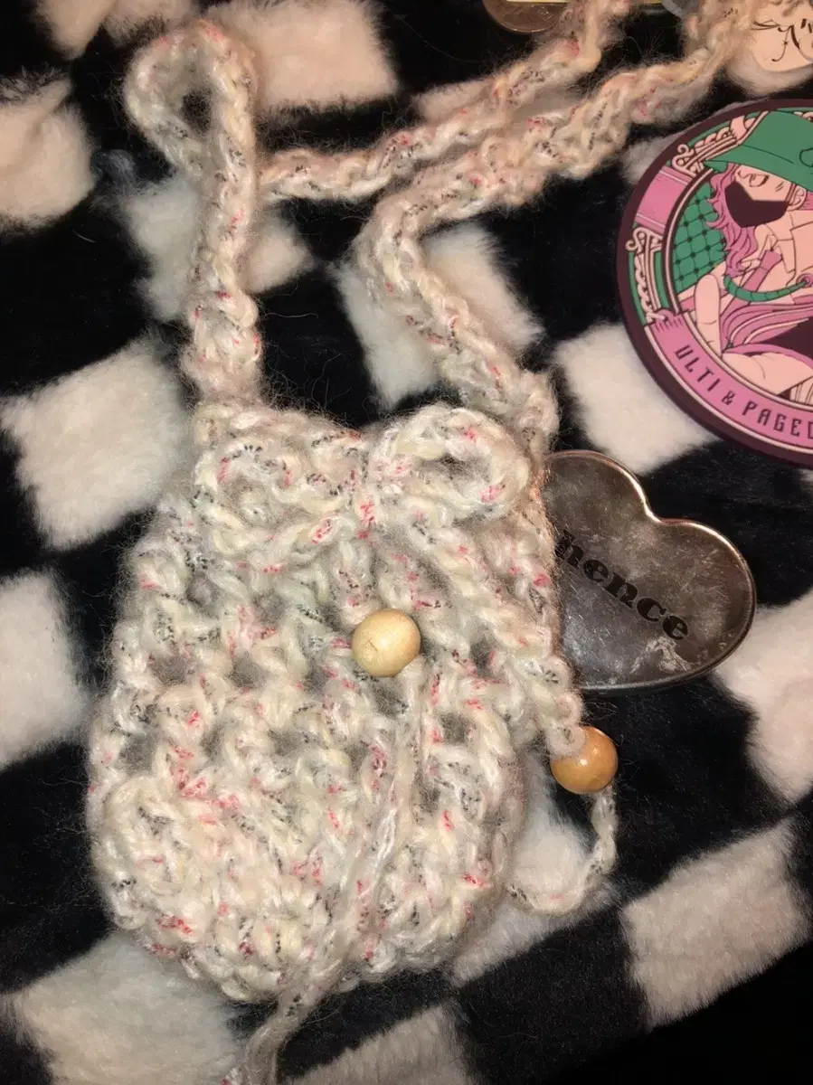 Hand-knitted mini bag