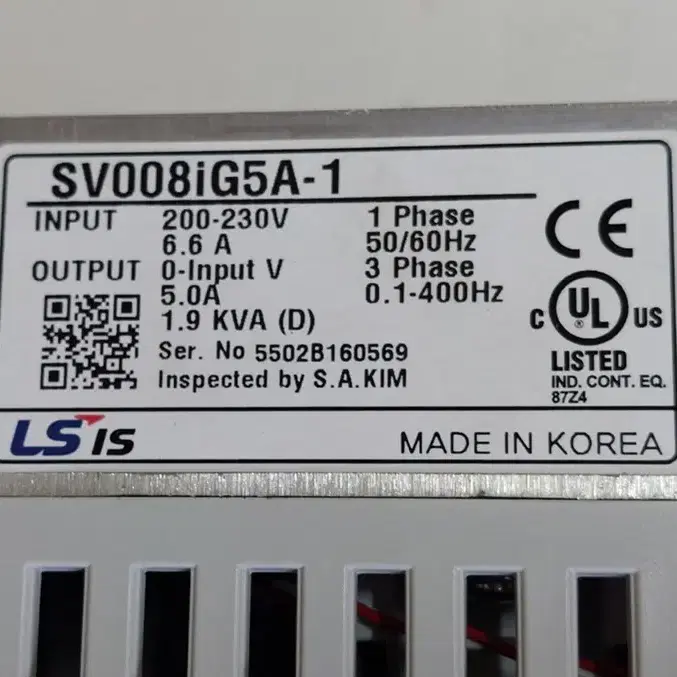 미사용 LS SV008iG5A-1 단상 1마력 220V 인버터 (새제품)