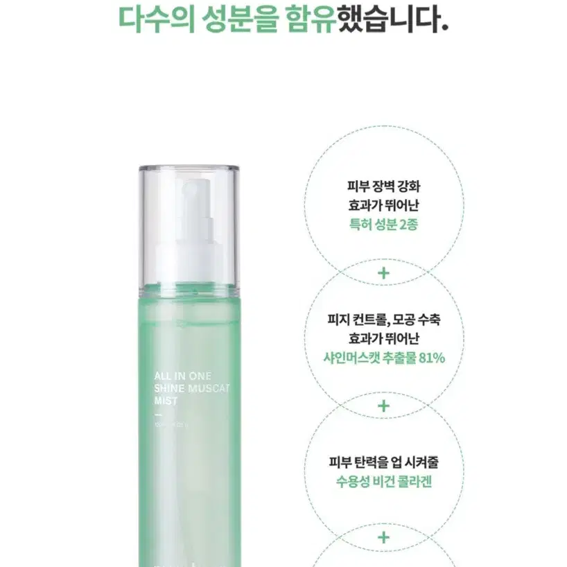 퓨어틴 올인원 샤인머스캣 미스트 120ml 모공 보습 진정 수부지 민감성