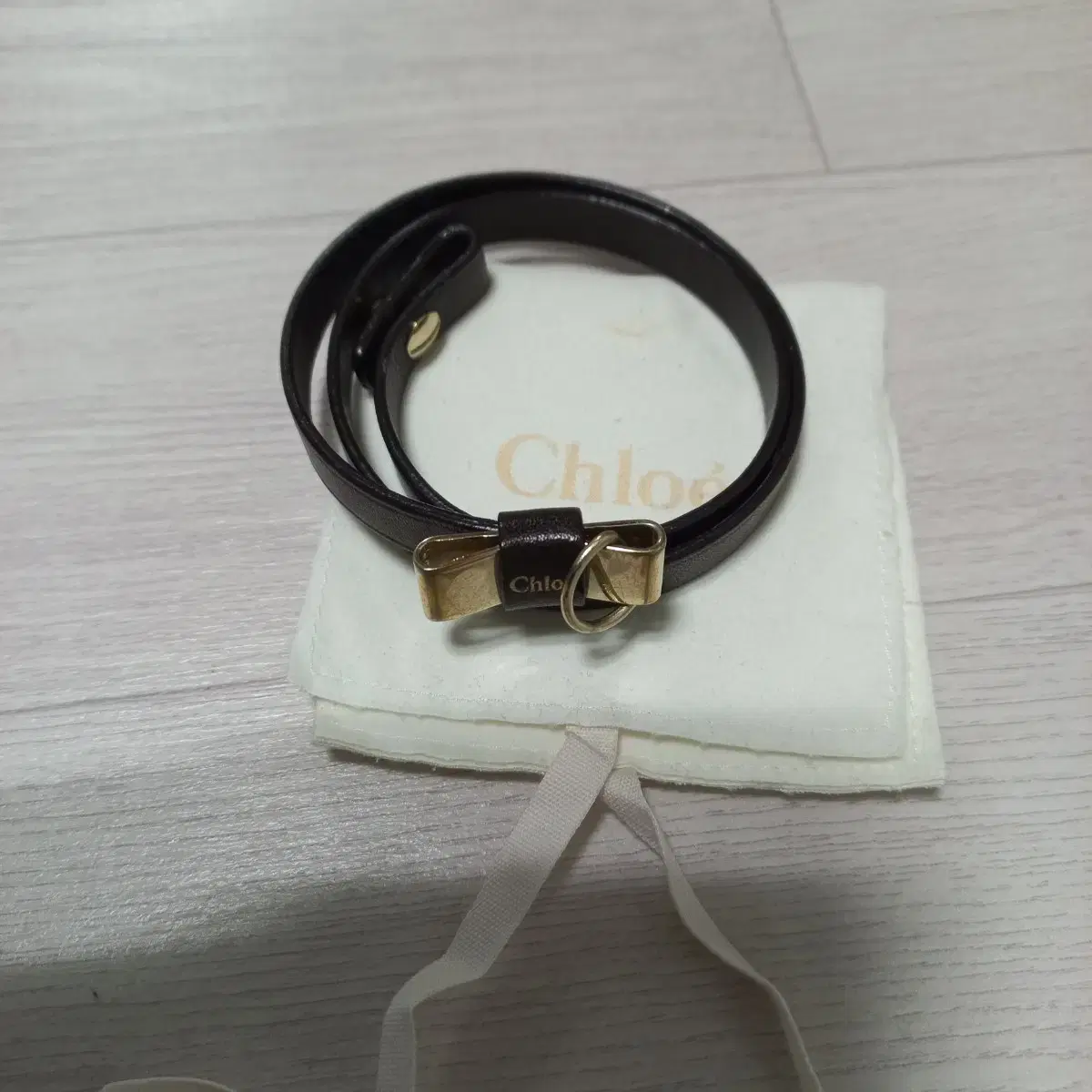 Genuine Chloe Leather Strap Ribbon Bracelet