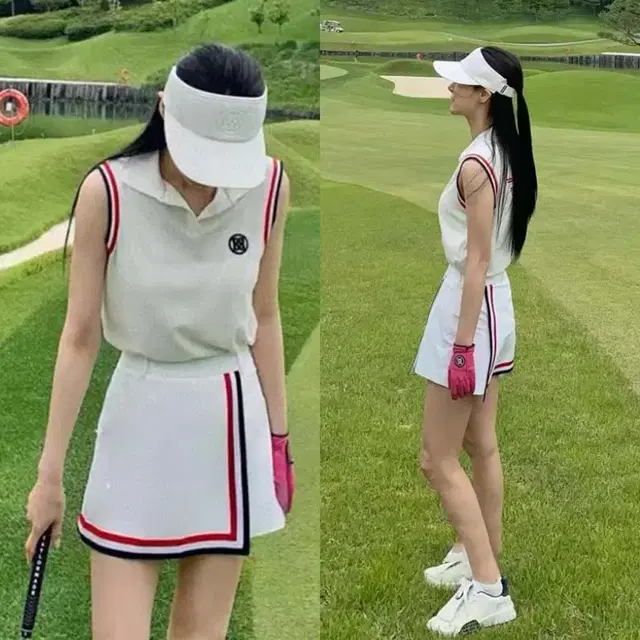 지포어 GFORE 여성 니트 조끼 2칼라