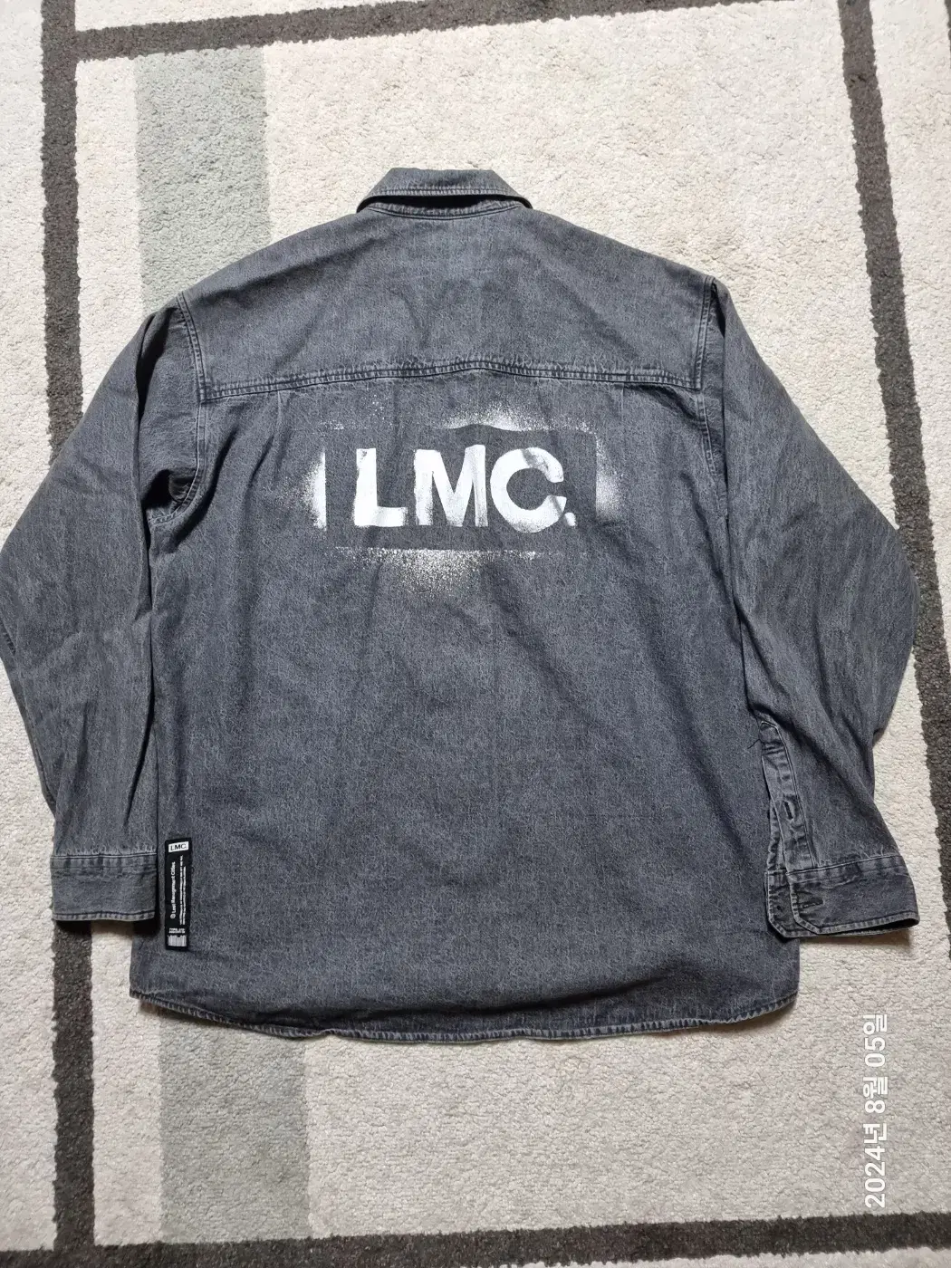 LMC Oversized Zip-Up Denim Black Shirt Size XL