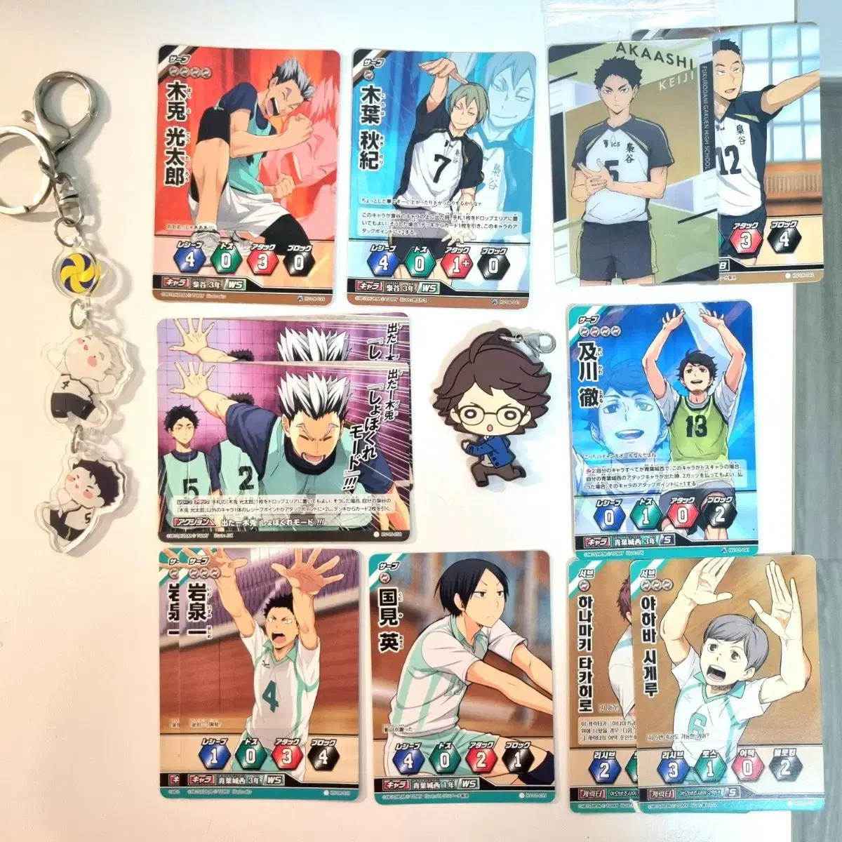 (bulk) haikyuu Seijo/Fukurodani/Dategong Barbaka+Oikawa, Bokuaka keyrings