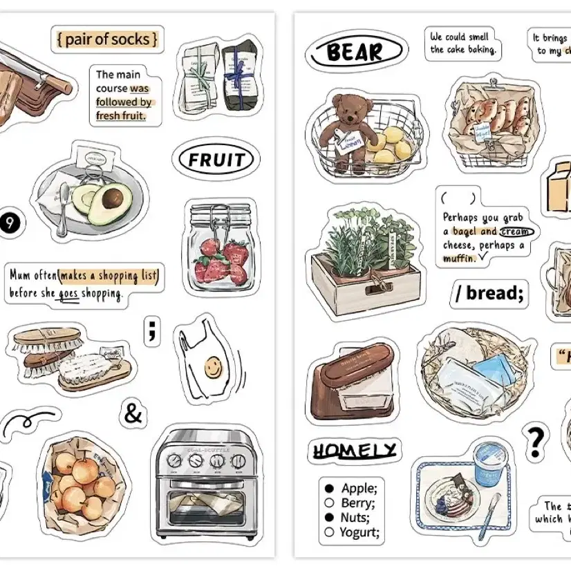 피크닉 씰스티커 2장 다꾸스티커 빈티지 감성 키치 포용