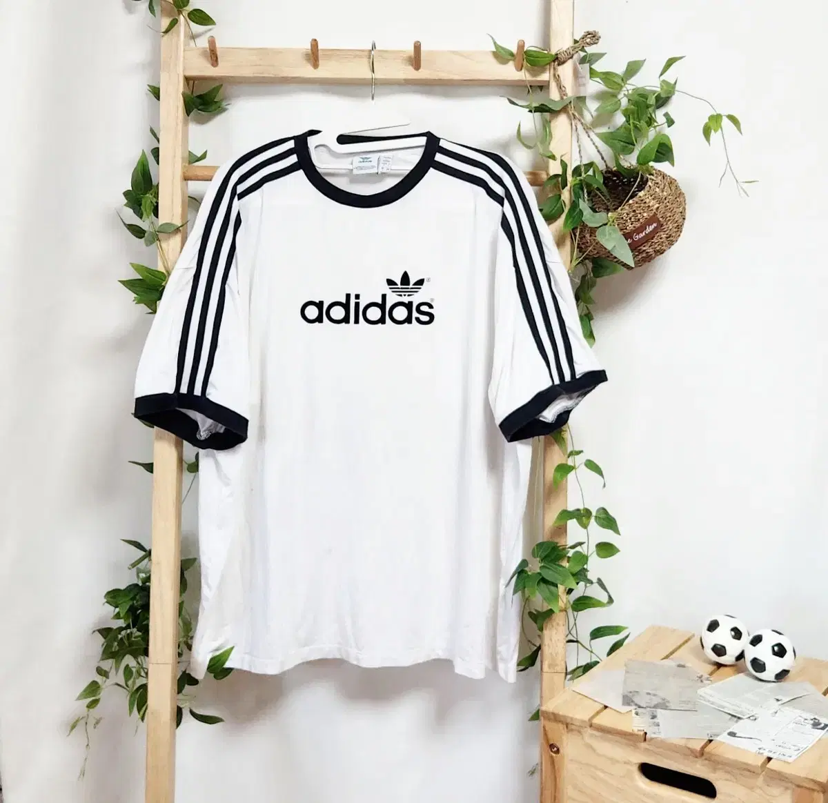 Captain Adidas Samsun Big Logo White Sword Blockcore Short Sleeve Tee