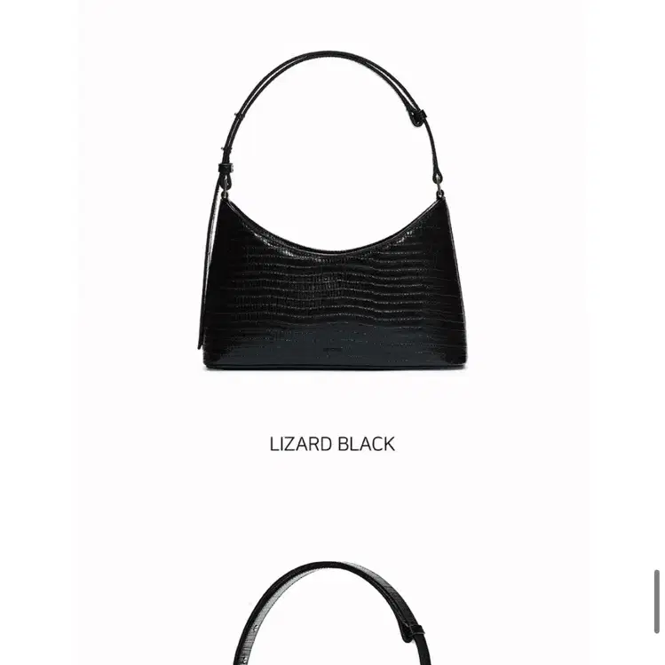 해더 바게트 백 블랙 HALF BAGUETTE BAG_LIZARD BLA