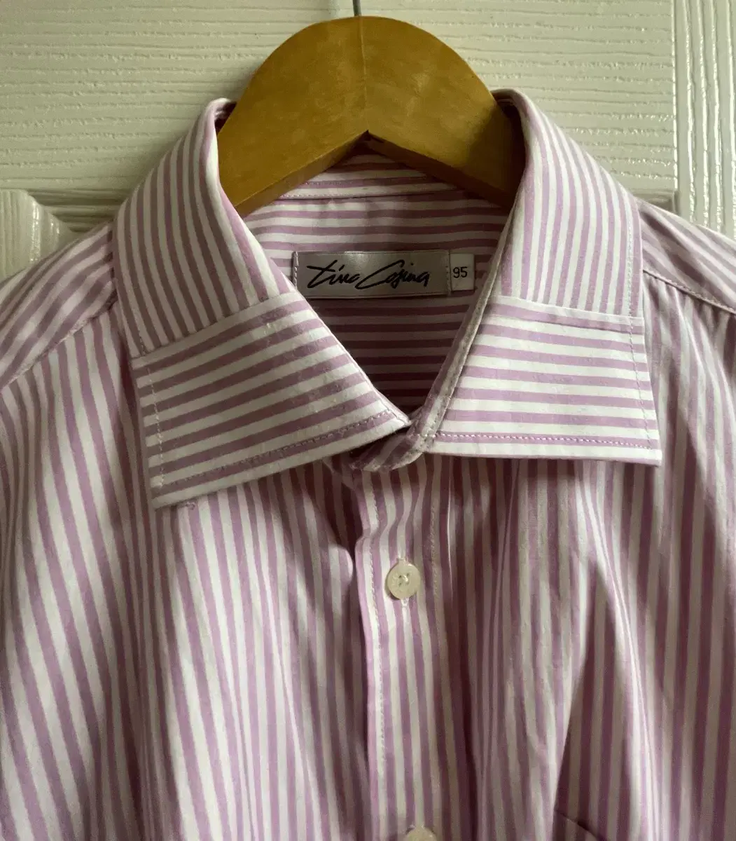 Pink striped men's shirt with a pretty color