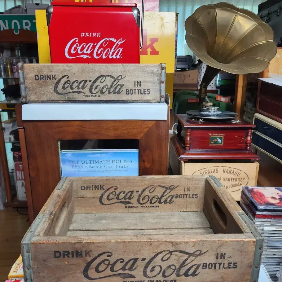 빈티지 US 1960년대 CA 로스앤젤레스 Coca-Cola 우드박스