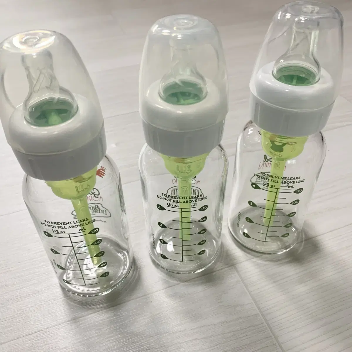 젖꼭지 포함) 닥터브라운 유리젖병 내로우넥 120ml 3개 일괄 네로우넥