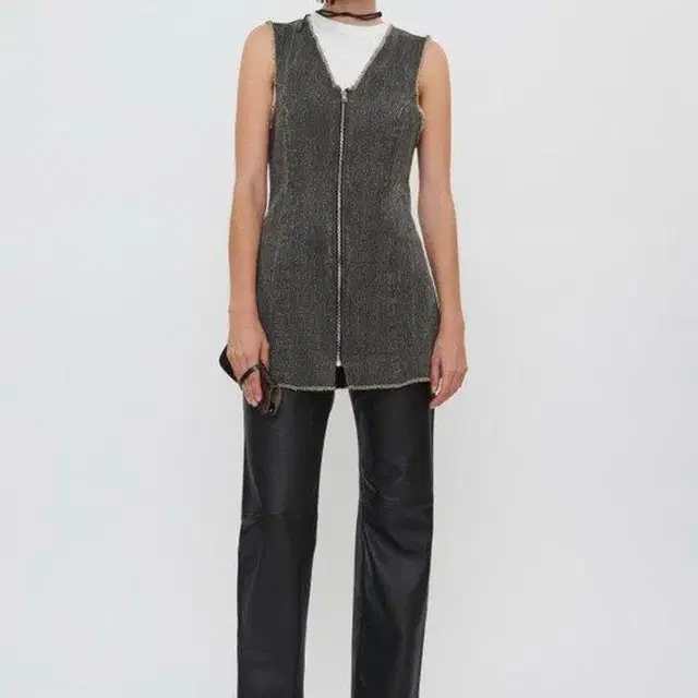 OUR LEGACY DENIM BIKER ZIP VEST