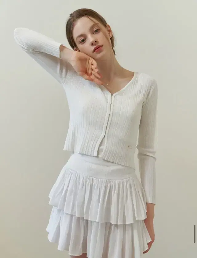 RE_L 리엘 Chiffon frill skirt (white)