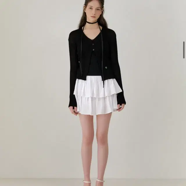 RE_L 리엘 Chiffon frill skirt (white)