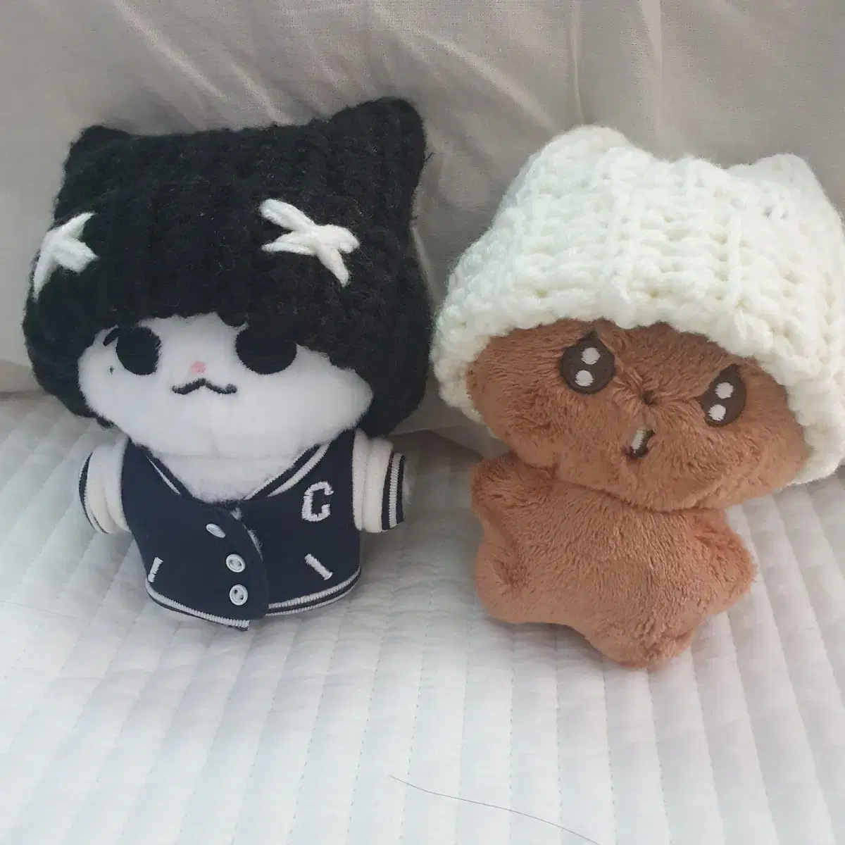 1+1) 10cm 인형옷 뜨개 고양이 모자