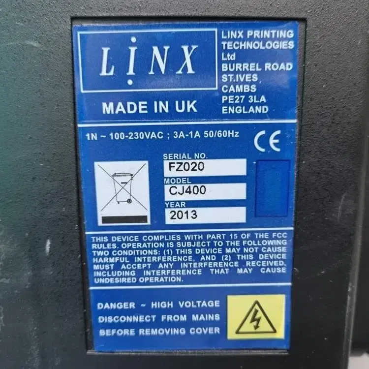 LINX  CJ400 Linx Printing Technologies.