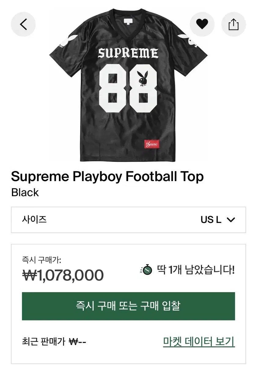 (L)Supreme Playboy Football Jersey Black-14ss