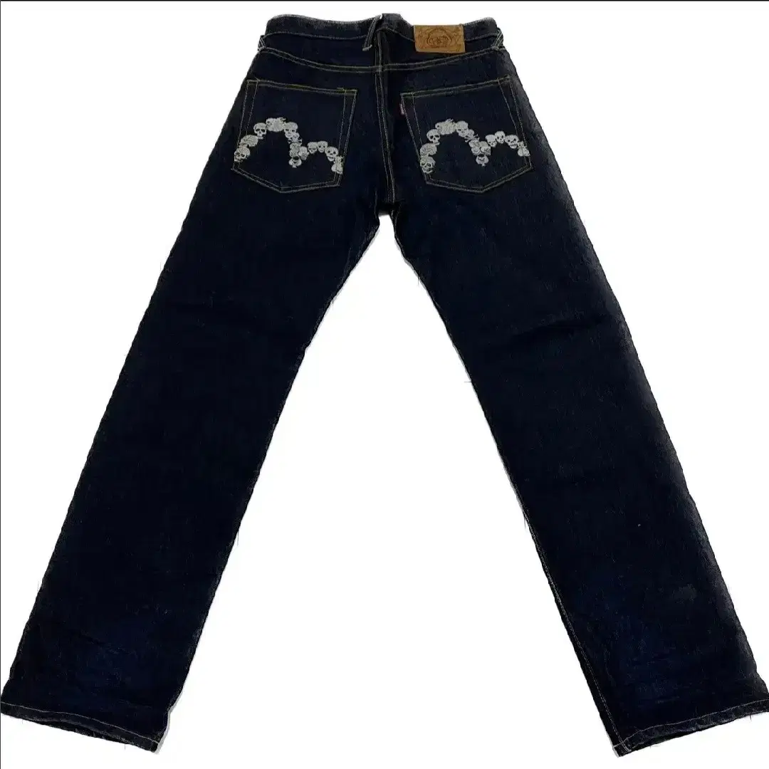 에비수 데님 skull head denim pants