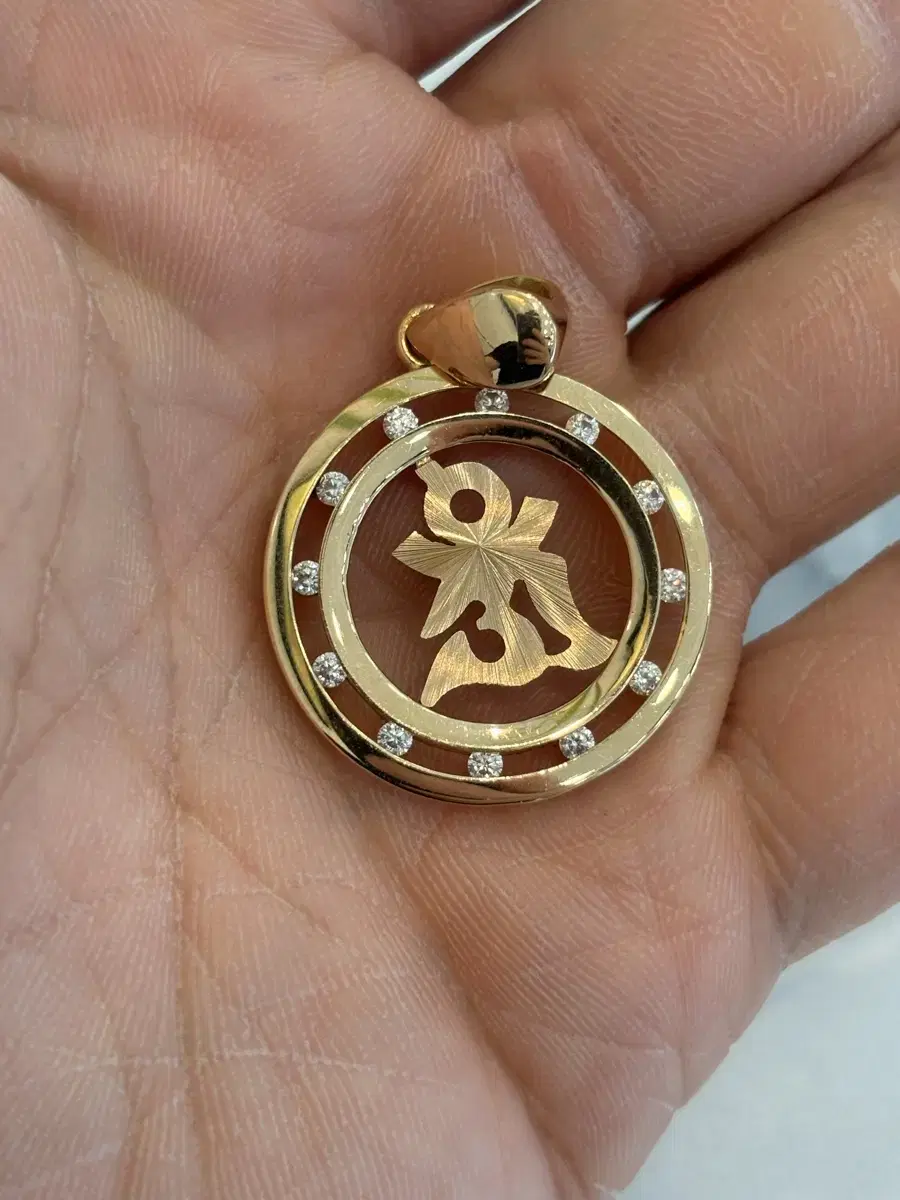 18K Buddhist Medal 1.59 Keum Men's Gold Pendant