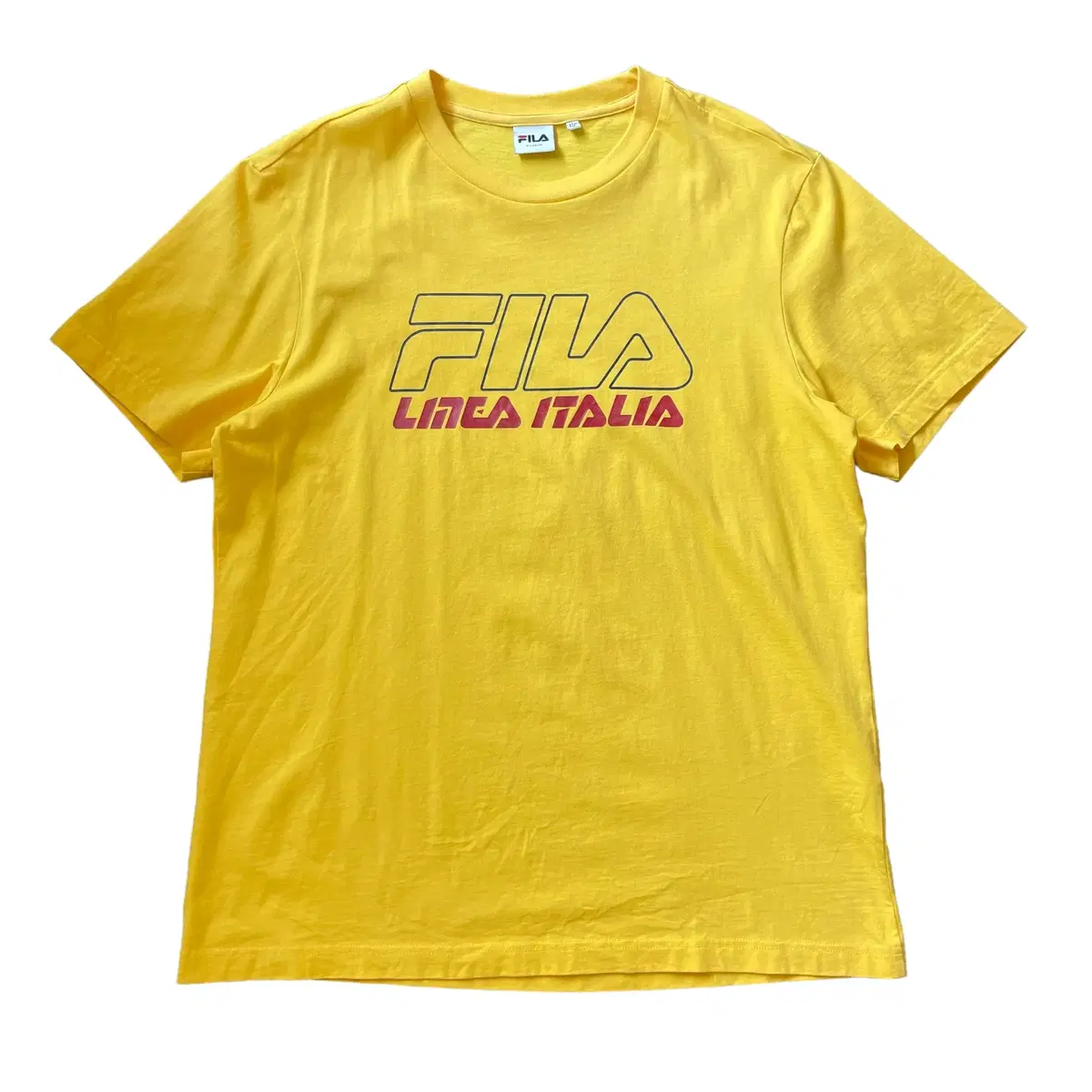 FILA Wheela Yellow Logo Printed Short Sleeve T-Shirt XL