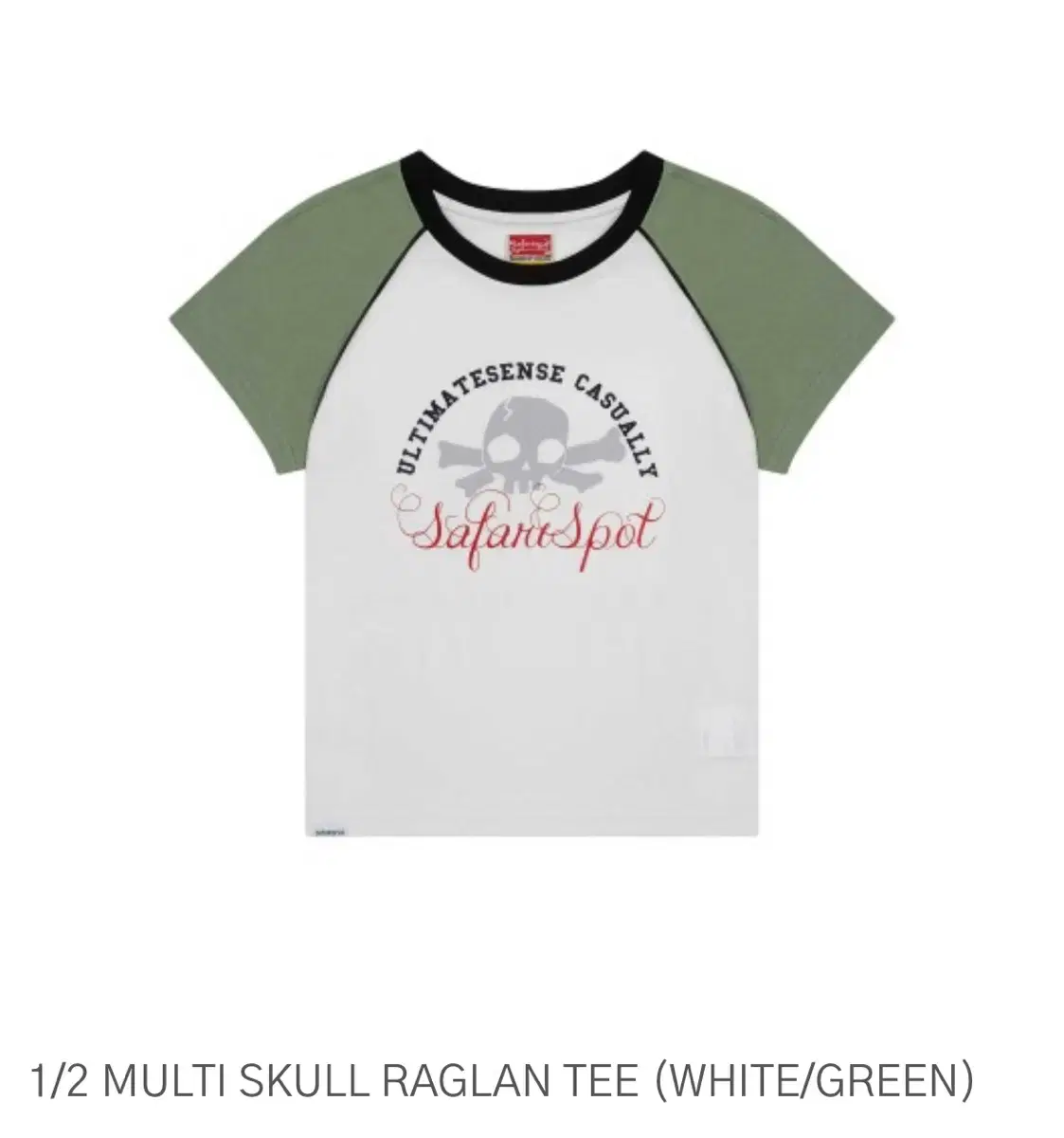 사파리스팟  1/2 MULTI SKULL RAGLAN TEE (WHITE