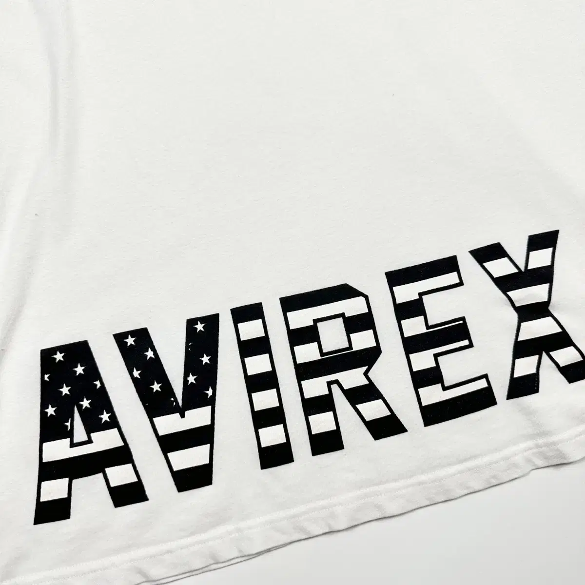 (2XL) AVIREX 아비렉스 스펠아웃 베이직 반팔티 화이트