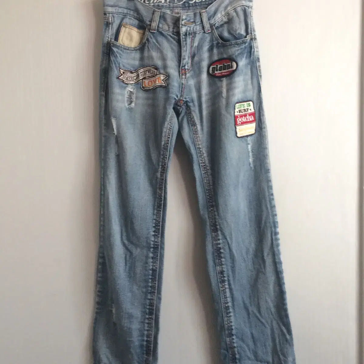 Gotcha patch point denim pants