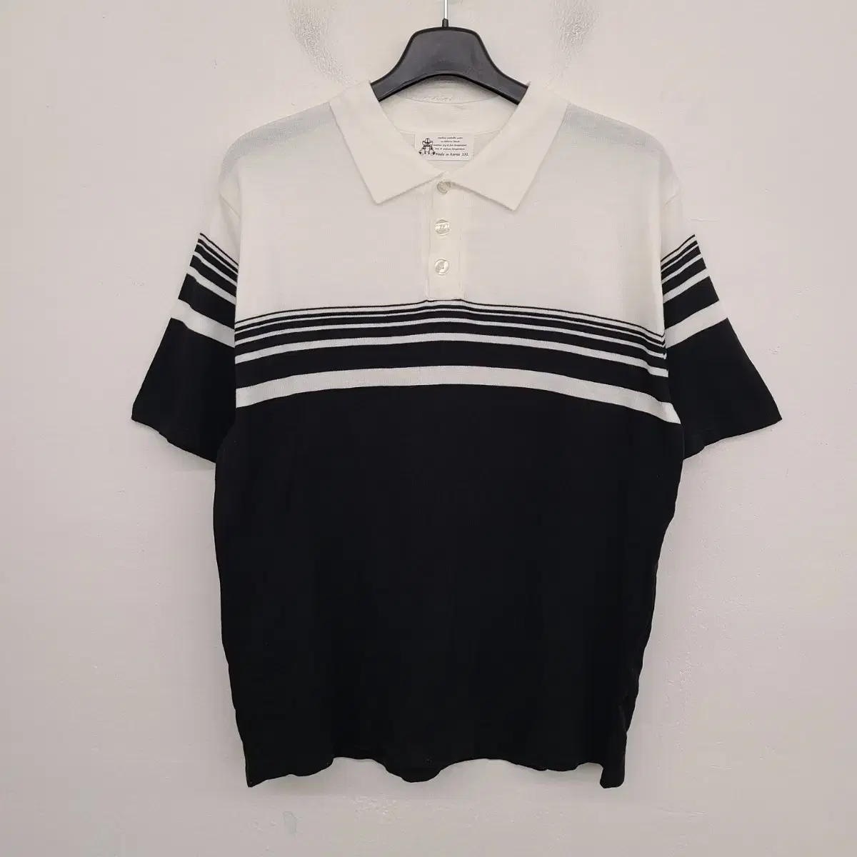 [100/L] Bimono colorblocked knit short-sleeved karati