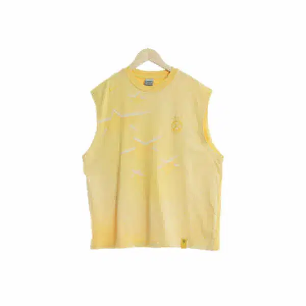 Nike Yellow Star Pattern Cotton Blend Sleeveless T-Shirt [XL]