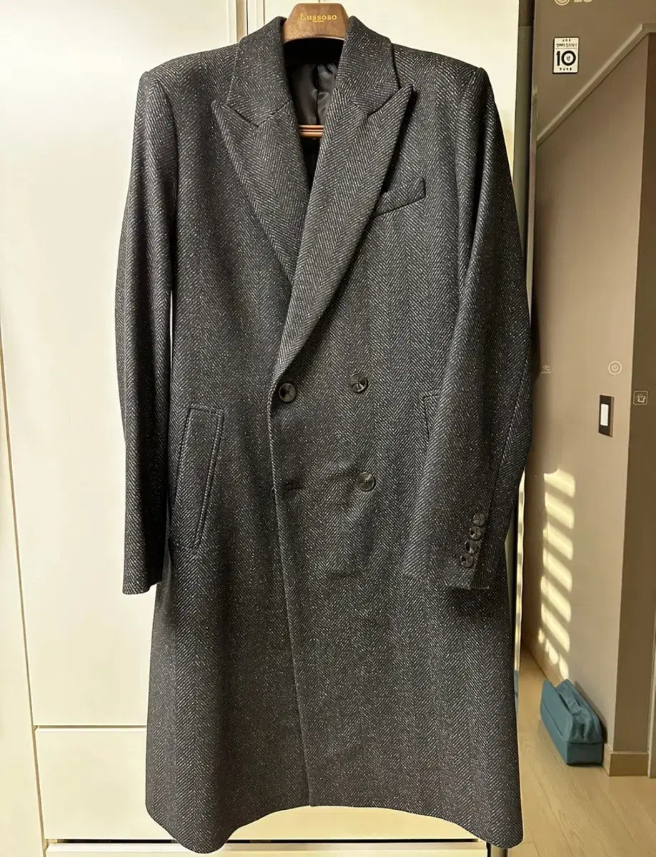 Zara Harringbone Check Double Coat