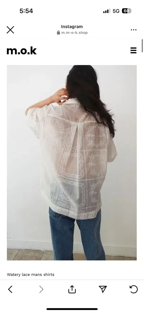 mok 모크 watery lace mans shirts