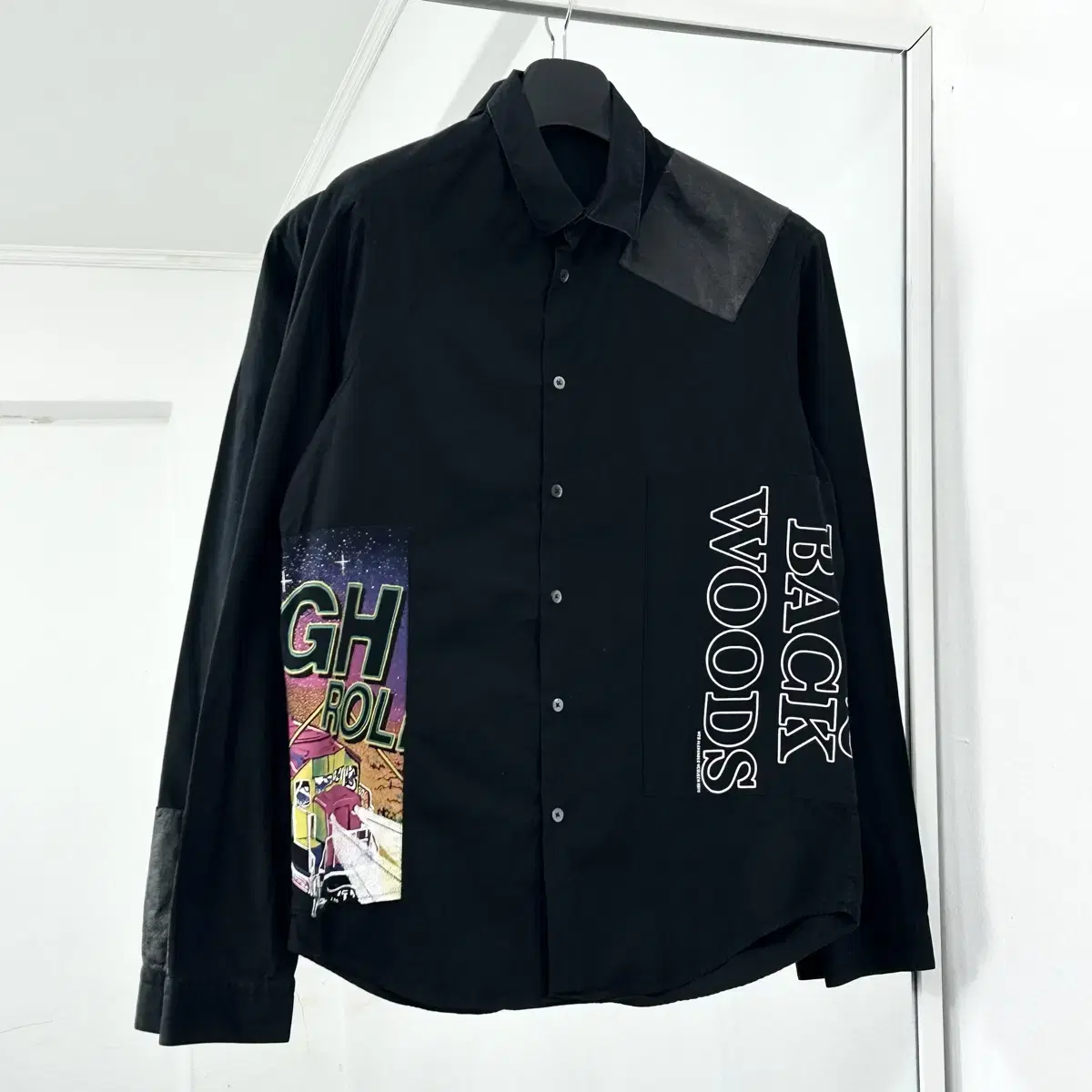 Alexander McQueen Graffiti Leather Patch Shirt