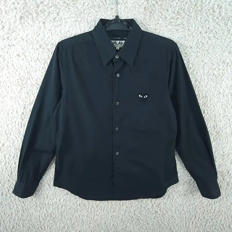 [L] Comme des Garçons Black Black Waffle Shirt [Y47-131]/Lady Blue