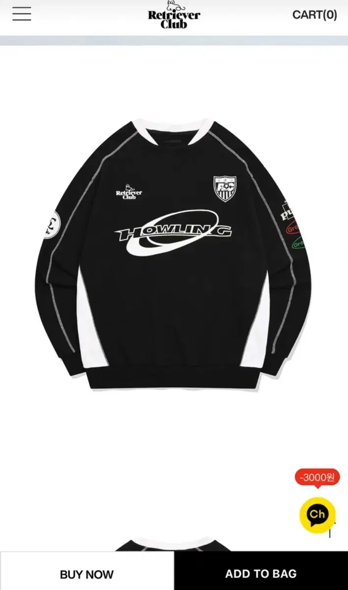 Retriever Club Man-to-Man Sweatshirt (Black / L)