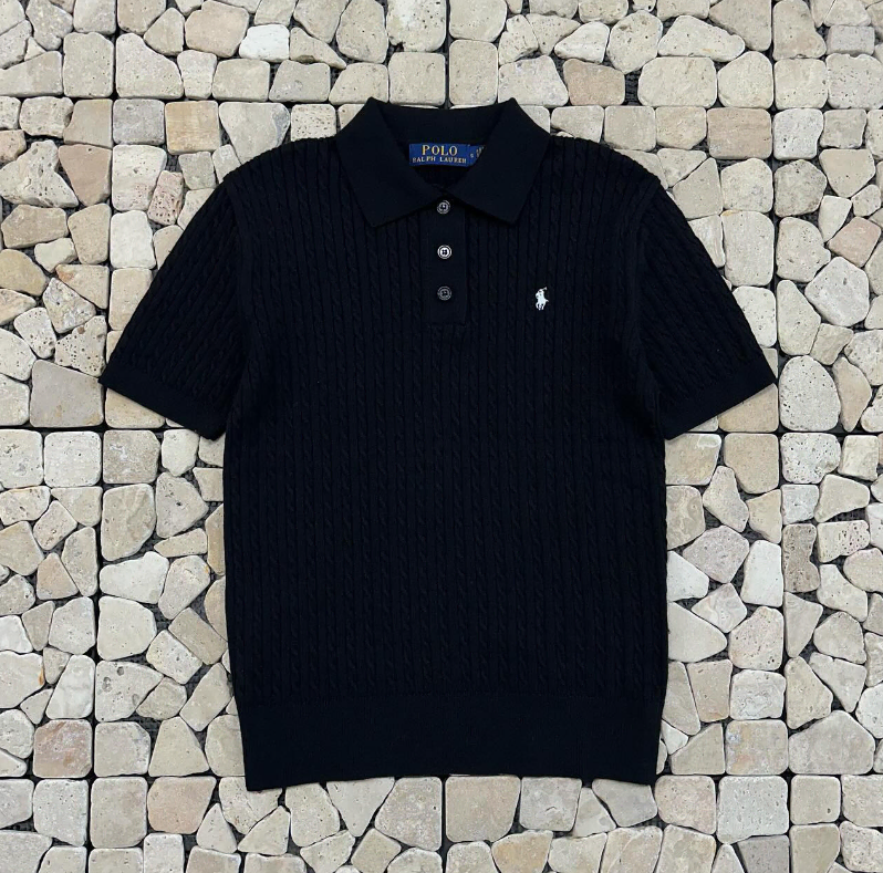 Women's Polo Black Vahn Cable kara Vahn Knit