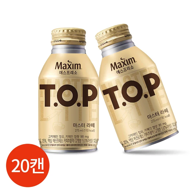 무료배송-맥심 T.O.P 마스터라떼 275ml 20개 티오피