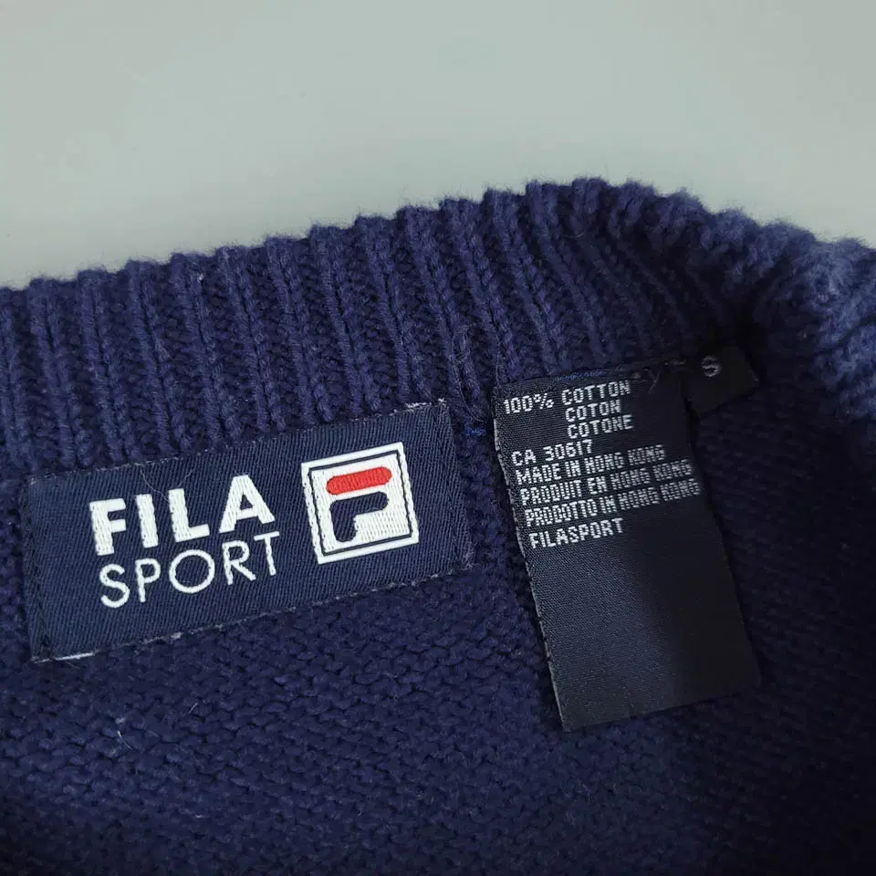 FILA 휠라 필라 스포츠 JP 네이비 멀티컬러 지그재그 스트라이프 로고