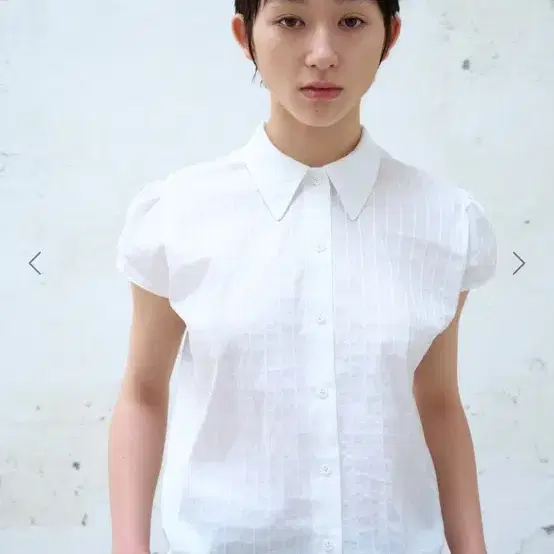 버뮬라 CAP SLEEVE STRIPE SHIRT (WHITE)