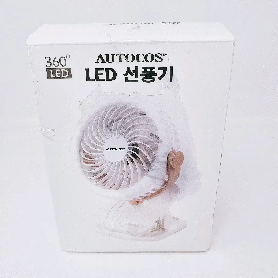 [리퍼] 오토코스 USB 360도 LED 탁상용 클립 선풍기