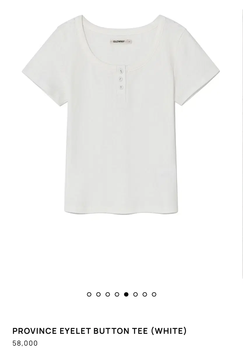 Glowny PROVINCE EYELET BUTTON TEE (WHITE