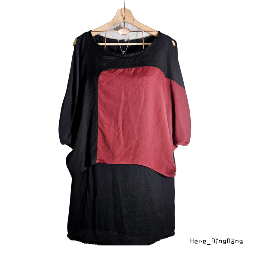 Ding-dong :) 18 Wine Point Sleeveless Mini ONEPIECE OR Long Blouse