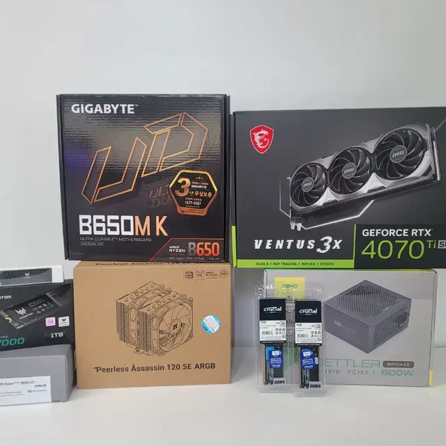 (새제품)7800X3D/4070Ti수퍼/램32/1TB/게임풀옵 PC본체데