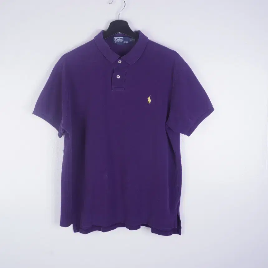 Polo Yel Logo Two-Button Purple PK Short Sleeve kara T-shirt via3699