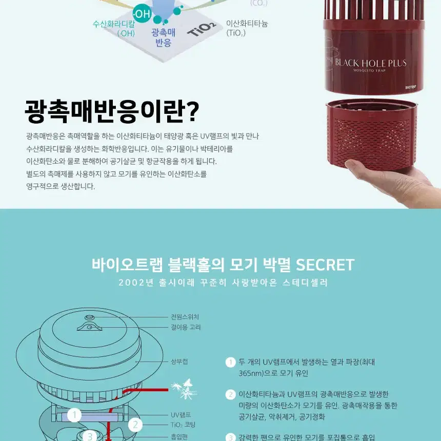 (새상품) 모기 날파리 해충퇴치기 UV-LED 포집기 새상품 판매합니다.