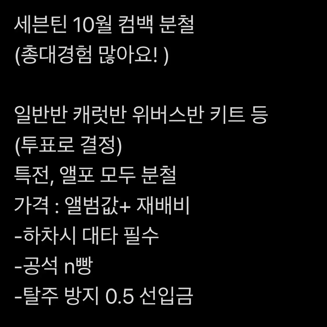 자리많음) 세븐틴 하반기 10월 컴백 분철 앨범 럭드 특전