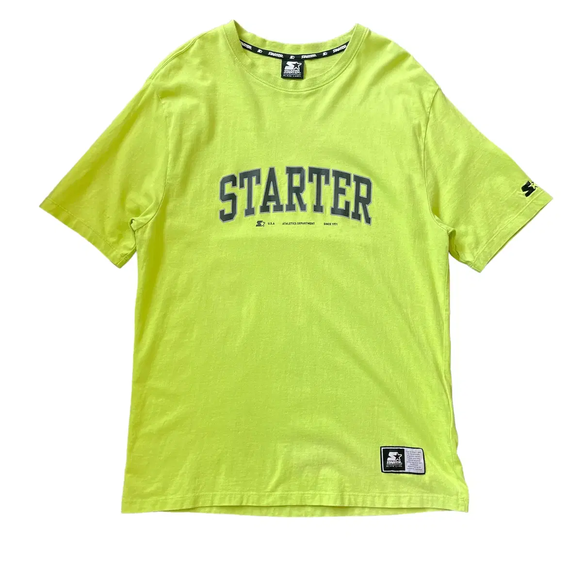 Starter Lime Logo Printed Short Sleeve T-Shirt