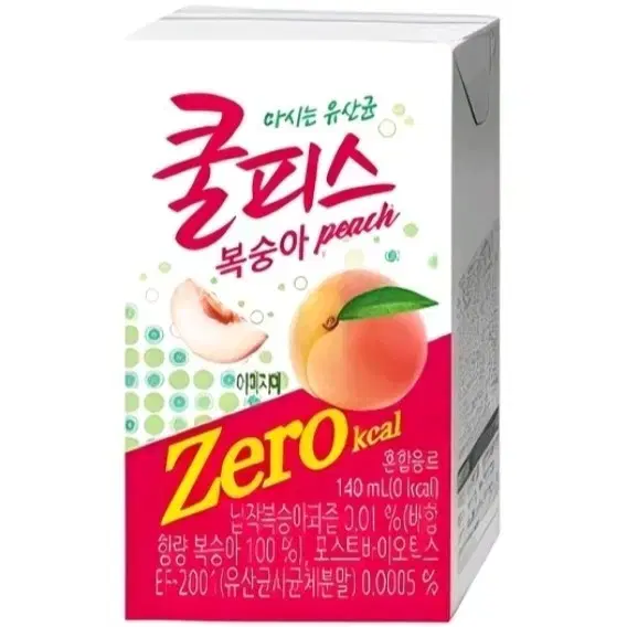 [무료배송] 쿨피스 제로 복숭아 140ml 24개