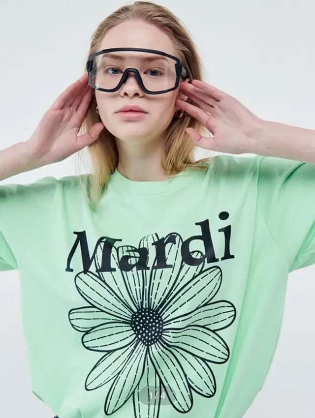 마르디메르크디 플라워 티셔츠 민트 flower tee mint